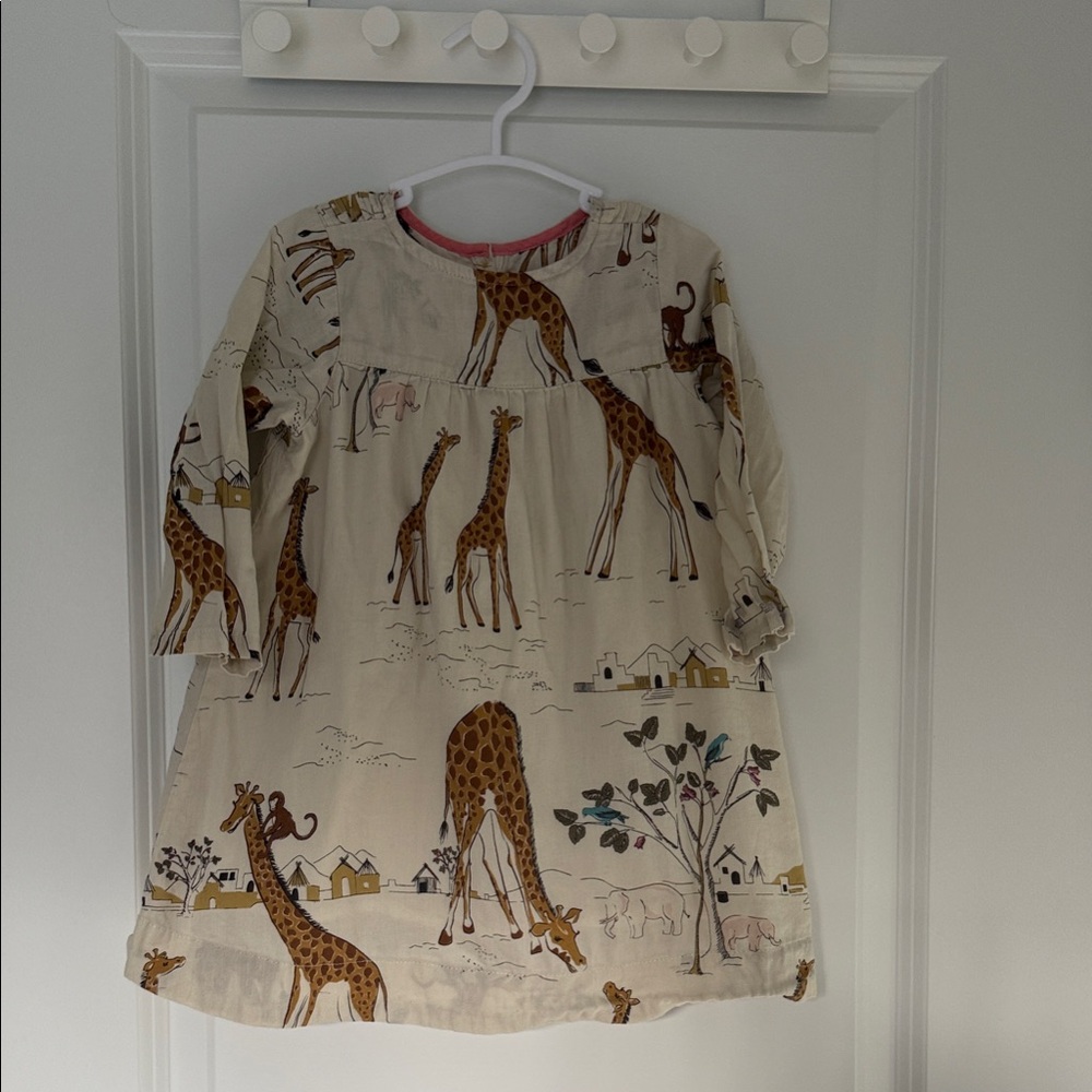 Giraffe Print Long Sleeve Dress